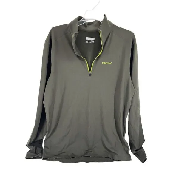 Marmot Men's Green Fleece 1/2 Zip Pullover Top Sweatshirt Size L - Picture 2 of 10